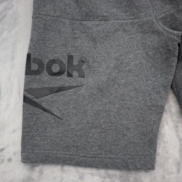 Reebok Shorts Mens M Gray Fleece Adjustable Waist Active Pull On Sweat Bottoms - Picture 13 of 14